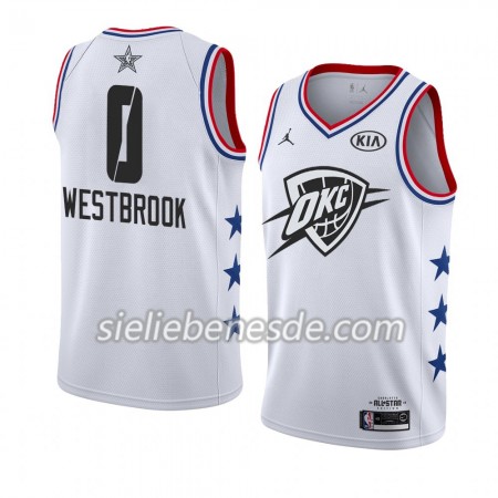 Herren NBA Oklahoma City Thunder Trikot Russell Westbrook 0 2019 All-Star Jordan Brand Weiß Swingman
